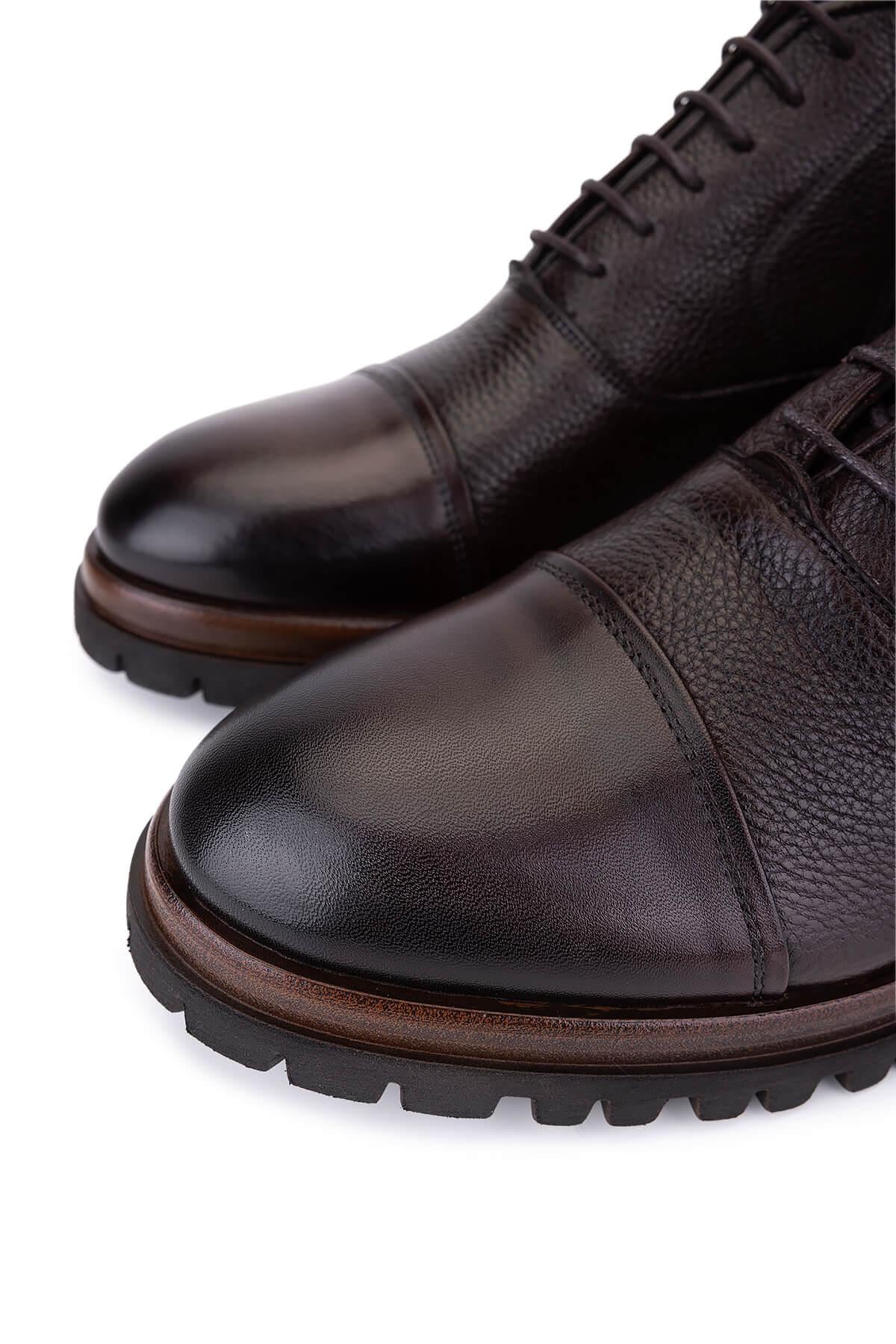 Tamer Tanca Tamer Tanca Erkek Hakiki Deri Kahverengi Klasik Bot | FashFed Kahverengi - 3. görsel