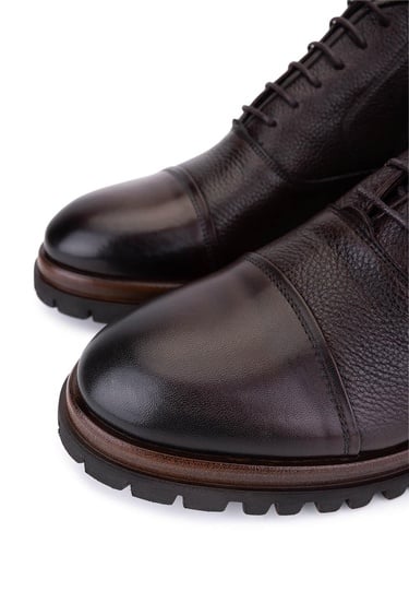  Tamer Tanca Erkek Hakiki Deri Kahverengi Klasik Bot