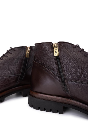  Tamer Tanca Erkek Hakiki Deri Kahverengi Klasik Bot