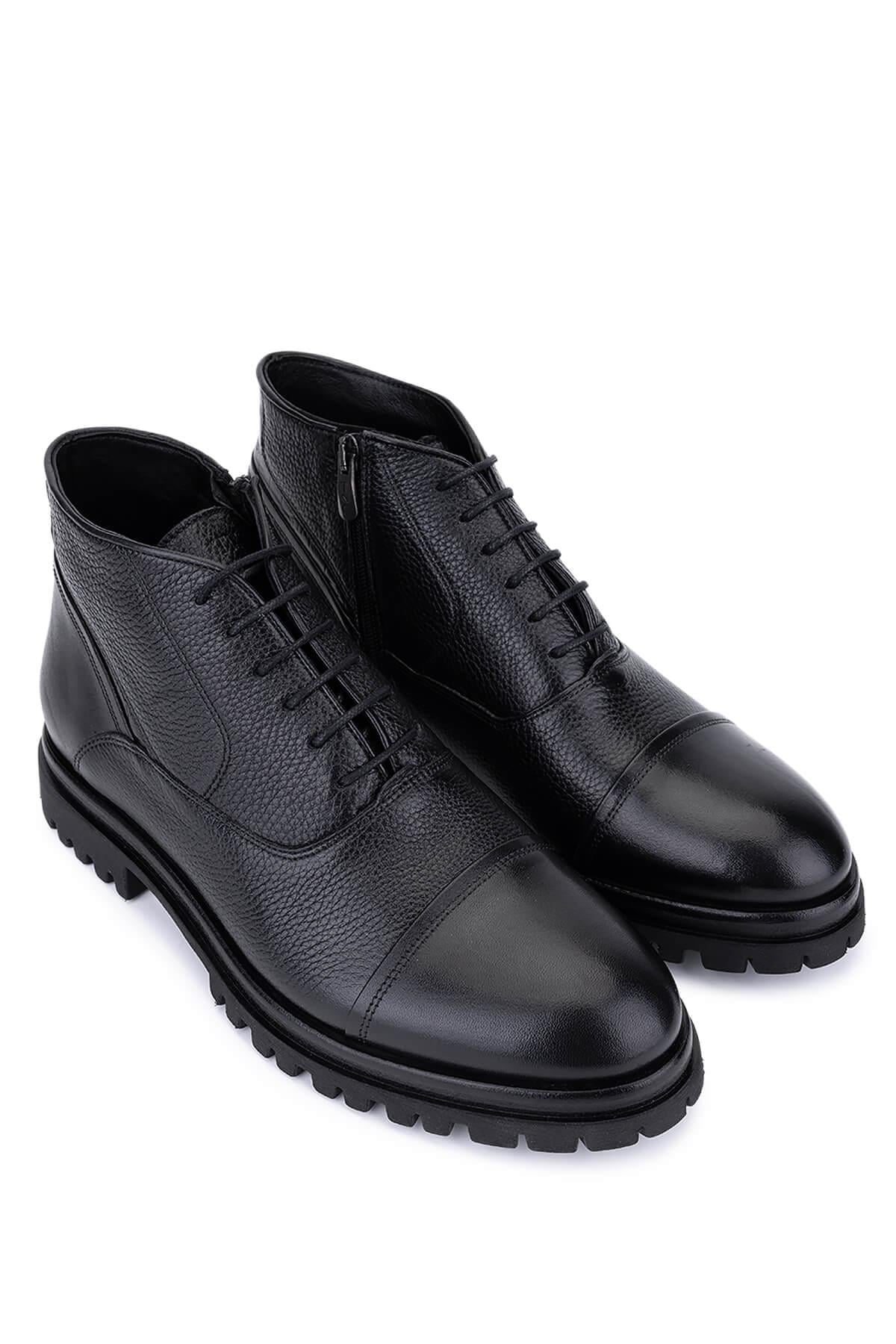 Tamer Tanca Tamer Tanca Erkek Hakiki Deri Siyah Deri Klasik Bot | FashFed Siyah - 4. görsel