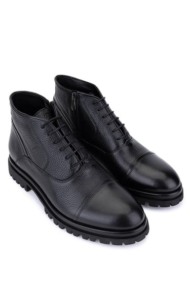  Tamer Tanca Erkek Hakiki Deri Siyah Deri Klasik Bot