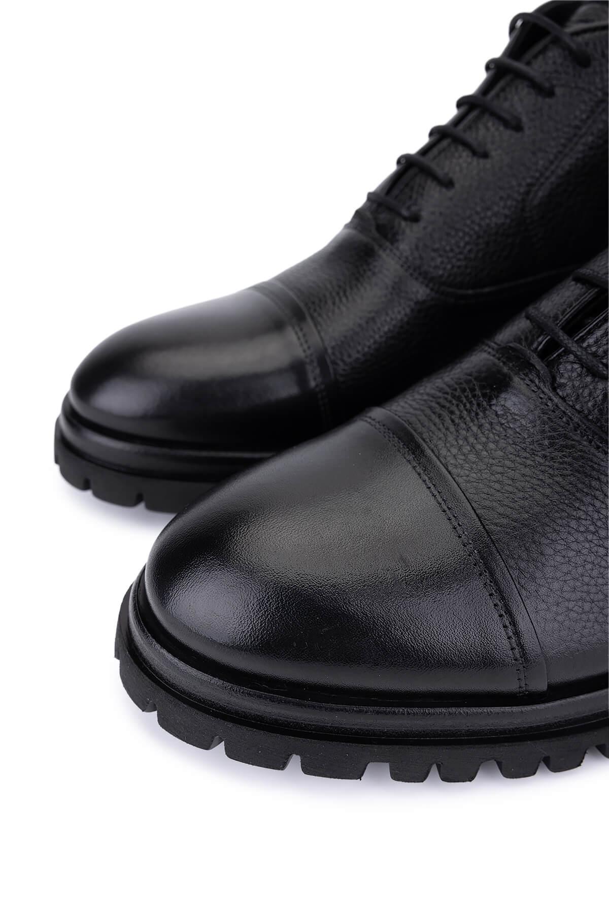 Tamer Tanca Tamer Tanca Erkek Hakiki Deri Siyah Deri Klasik Bot | FashFed Siyah - 3. görsel