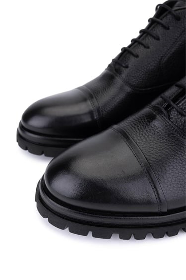  Tamer Tanca Erkek Hakiki Deri Siyah Deri Klasik Bot