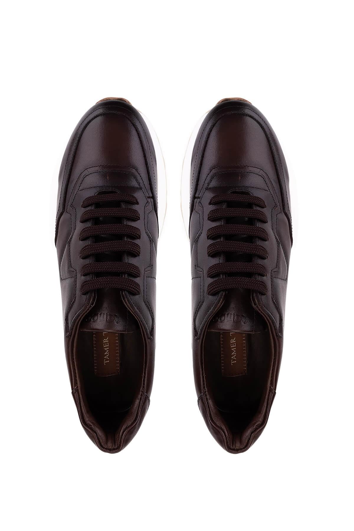  Tamer Tanca Erkek Hakiki Deri Kahverengi Sneakers & Spor Ayakkabı