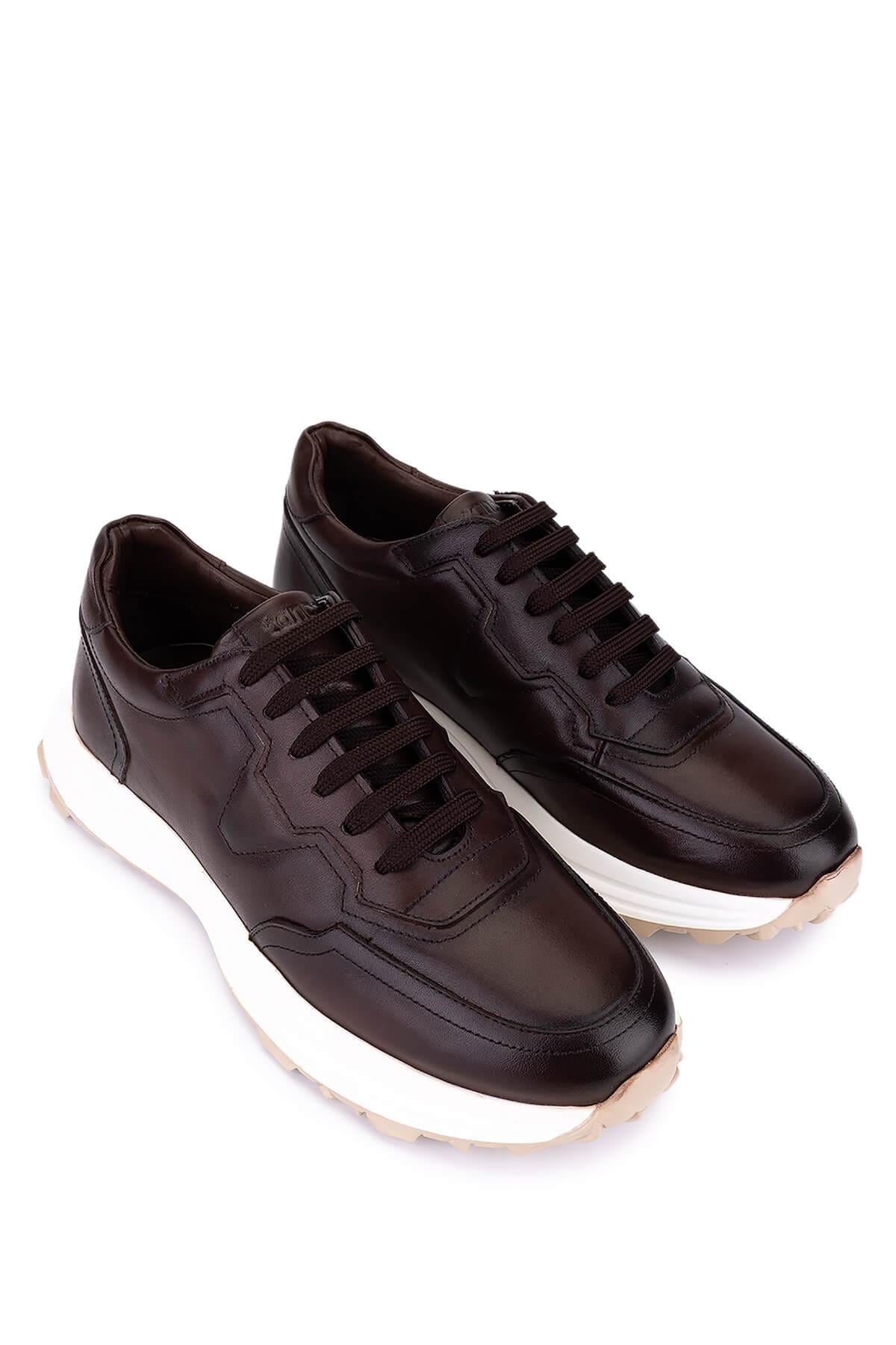 Tamer Tanca Tamer Tanca Erkek Hakiki Deri Kahverengi Sneakers &amp; Spor Ayakkabı | FashFed Kahverengi - 4. görsel
