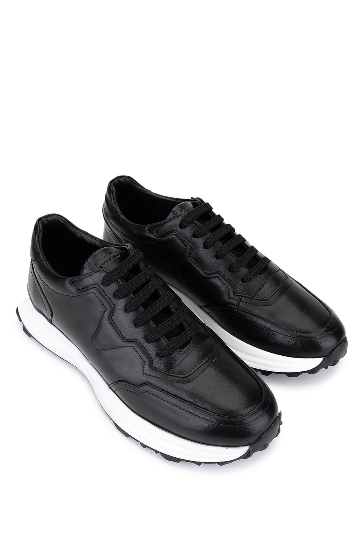 Tamer Tanca Tamer Tanca Erkek Hakiki Deri Siyah Sneakers &amp; Spor Ayakkabı | FashFed Siyah - 4. görsel
