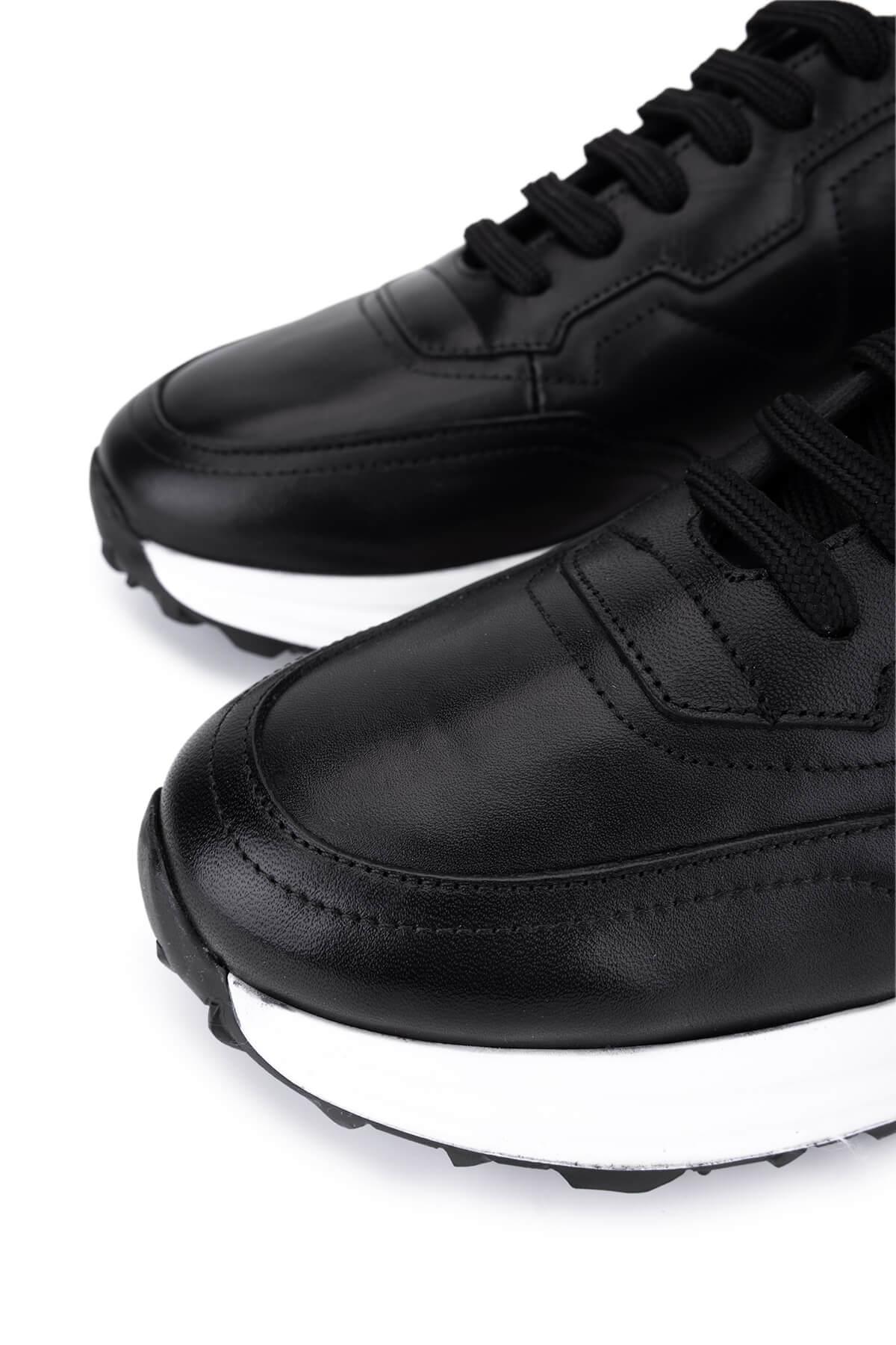 Tamer Tanca Tamer Tanca Erkek Hakiki Deri Siyah Sneakers &amp; Spor Ayakkabı | FashFed Siyah - 3. görsel