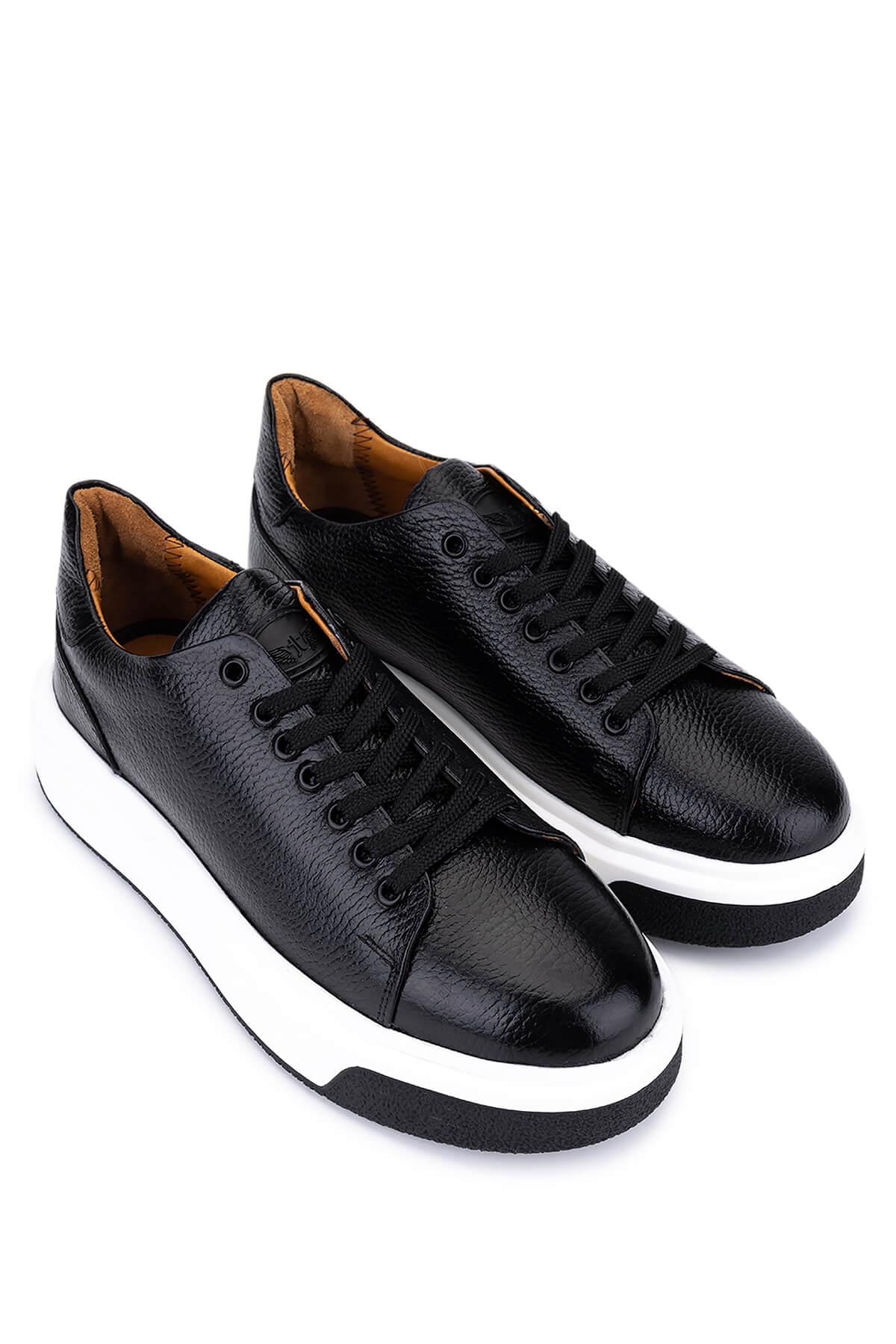 Tamer Tanca Tamer Tanca Erkek Hakiki Deri Siyah Sneakers &amp; Spor Ayakkabı | FashFed Siyah - 4. görsel