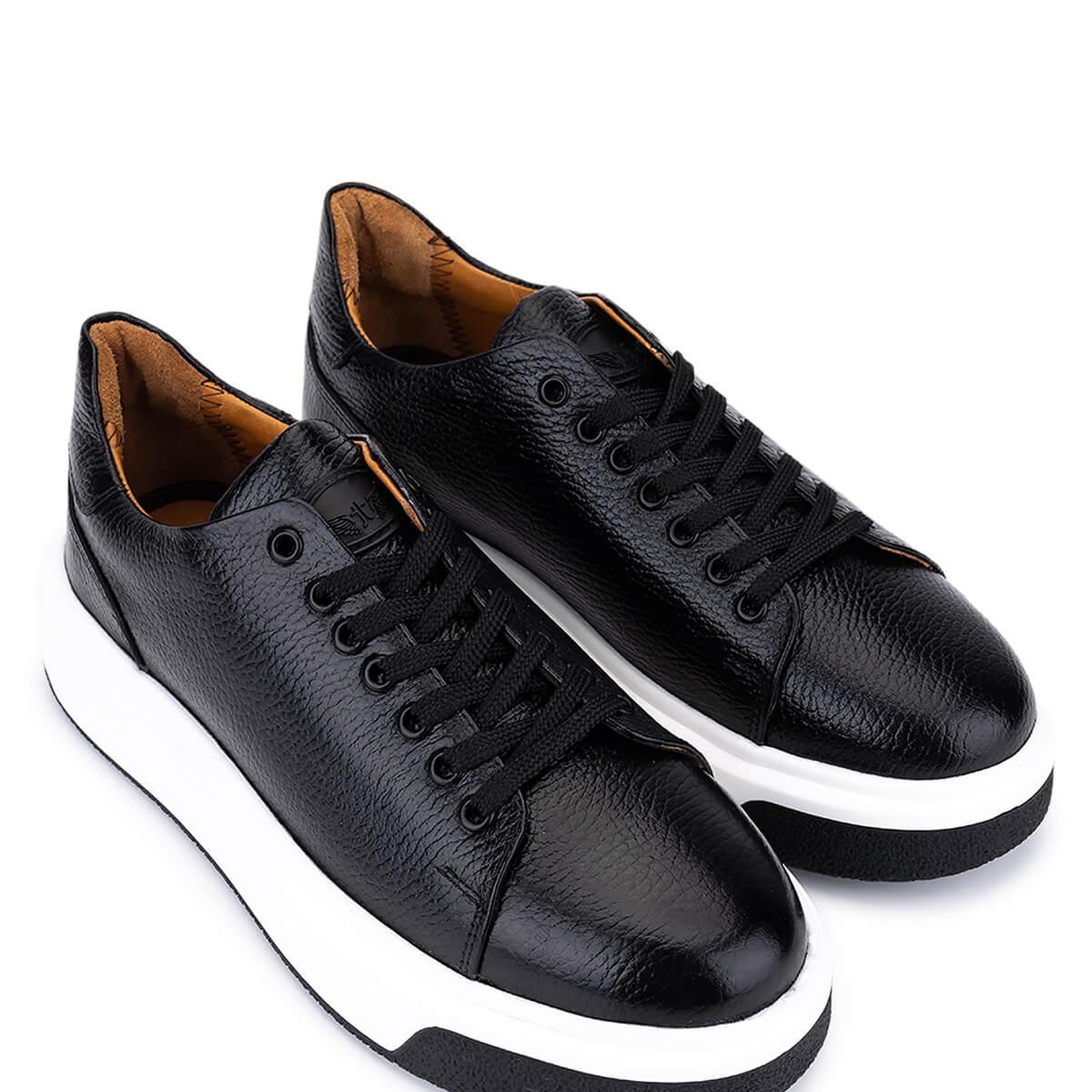 Tamer Tanca Erkek Hakiki Deri Siyah Sneakers & Spor Ayakkabı