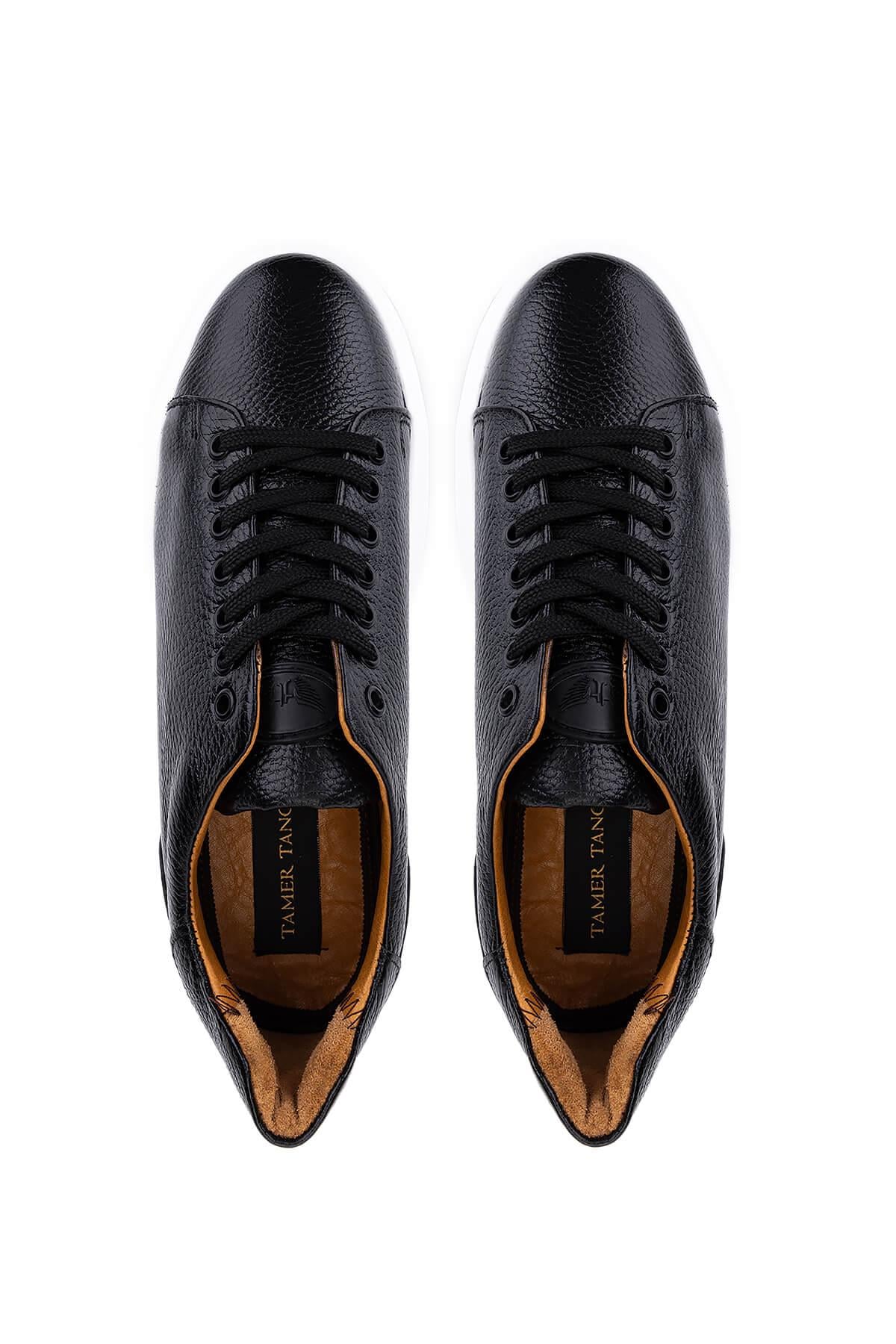 Tamer Tanca Tamer Tanca Erkek Hakiki Deri Siyah Sneakers &amp; Spor Ayakkabı | FashFed Siyah - 6. görsel