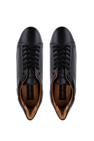  Tamer Tanca Erkek Hakiki Deri Siyah Sneakers & Spor Ayakkabı