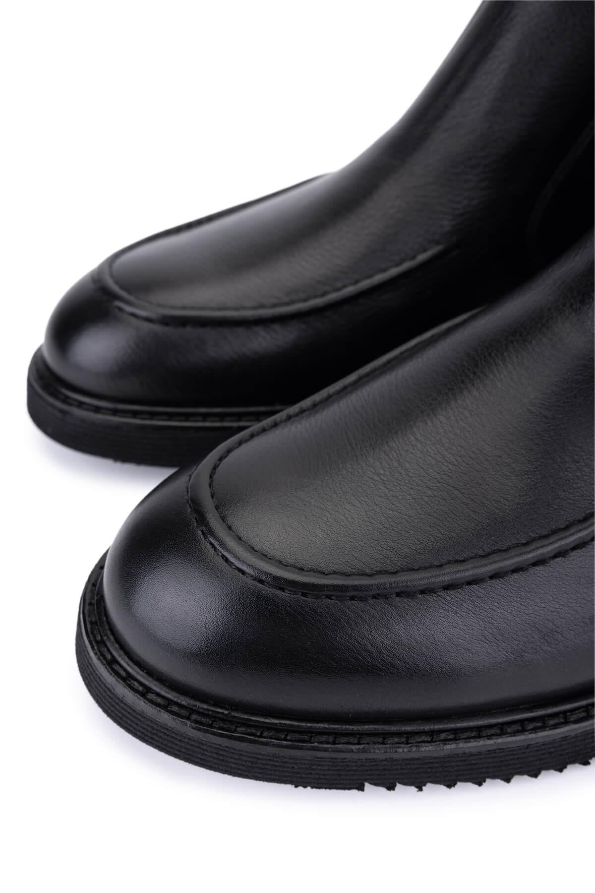 Tamer Tanca Tamer Tanca Erkek Hakiki Deri Siyah Klasik Bot | FashFed Siyah - 3. görsel
