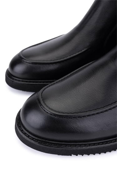  Tamer Tanca Erkek Hakiki Deri Siyah Klasik Bot