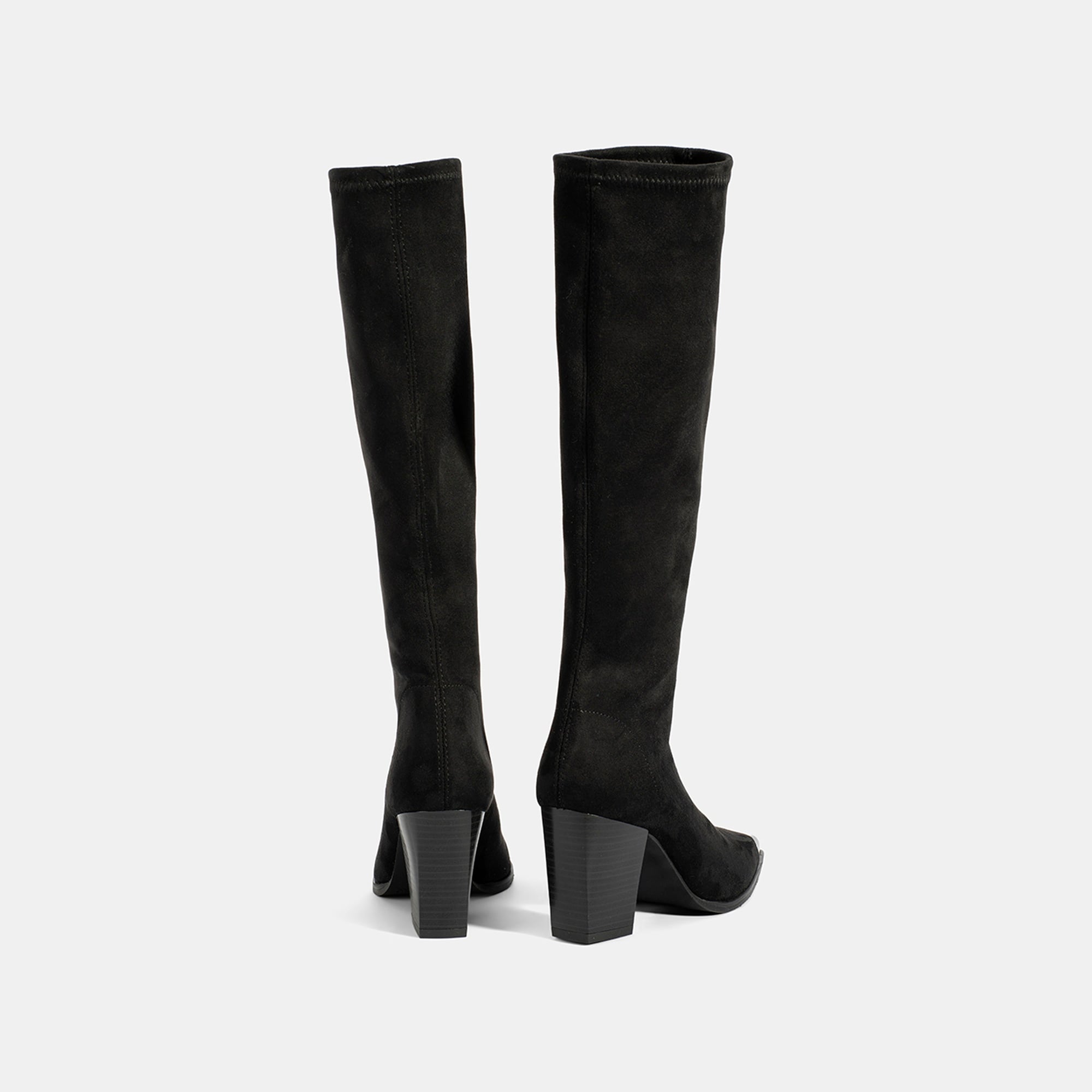 Kadın Siyah Kalın Topuklu Stretch Çizme