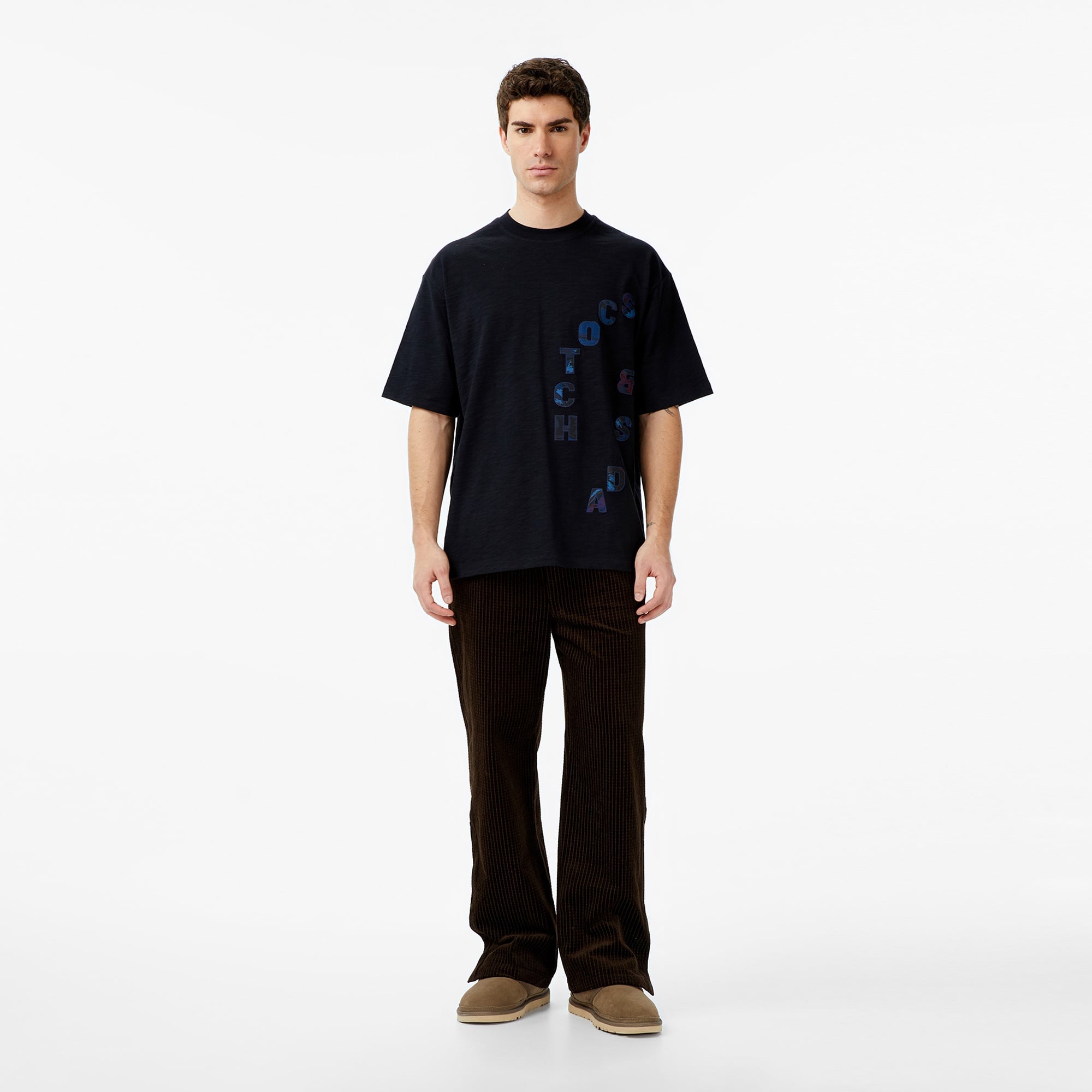 Scotch&Soda Loose Fit Applique Erkek Gri T-Shirt