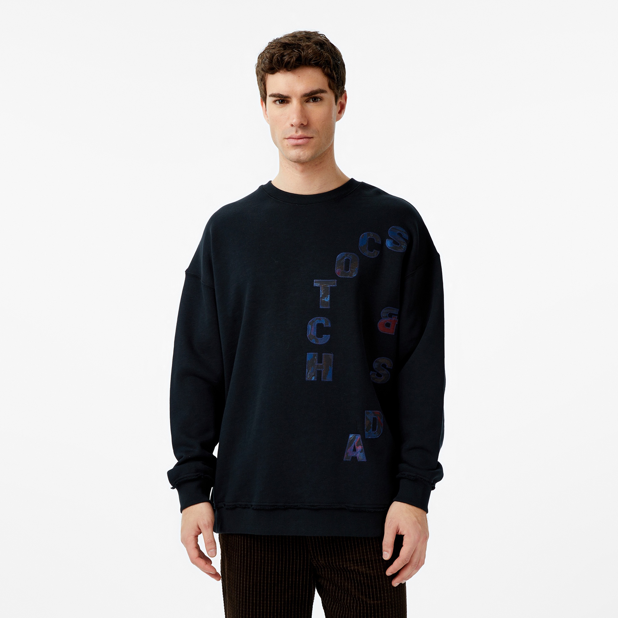 Scotch&Soda Loose Fıt Applique Erkek Gri Sweatshirt