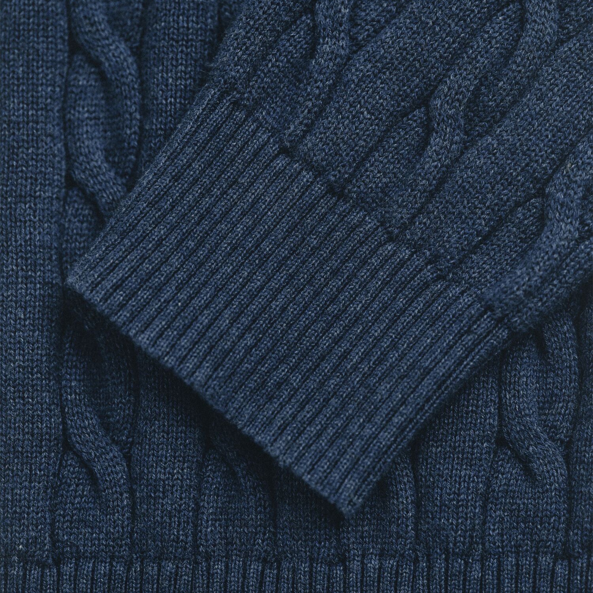 GANT Erkek Lacivert Regular Fit Bisiklet Yaka Örgü Kazak