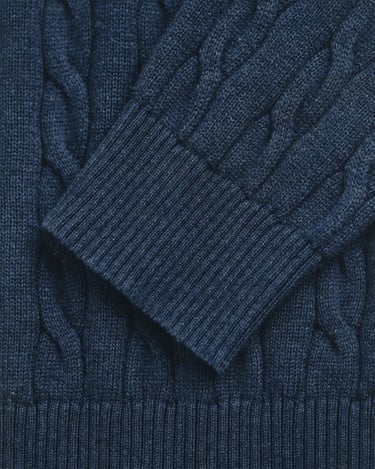  GANT Erkek Lacivert Regular Fit Bisiklet Yaka Örgü Kazak