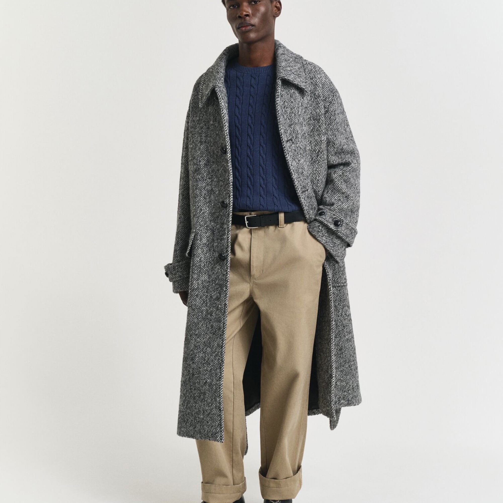 GANT Erkek Lacivert Regular Fit Bisiklet Yaka Örgü Kazak