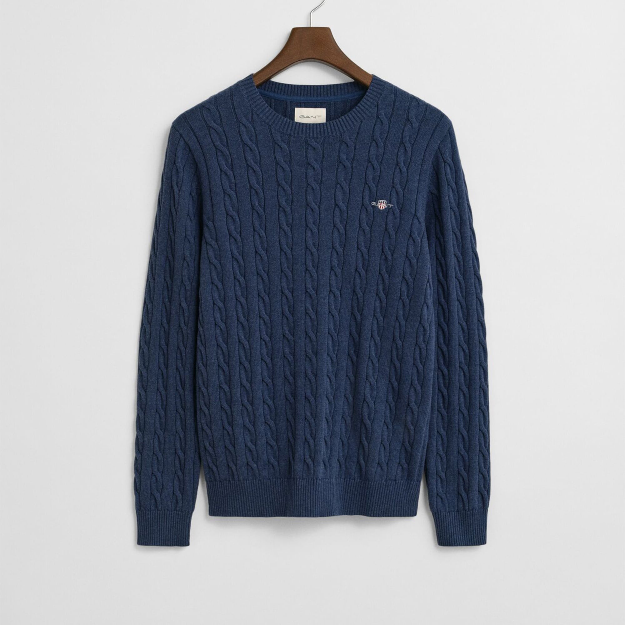 GANT Erkek Lacivert Regular Fit Bisiklet Yaka Örgü Kazak