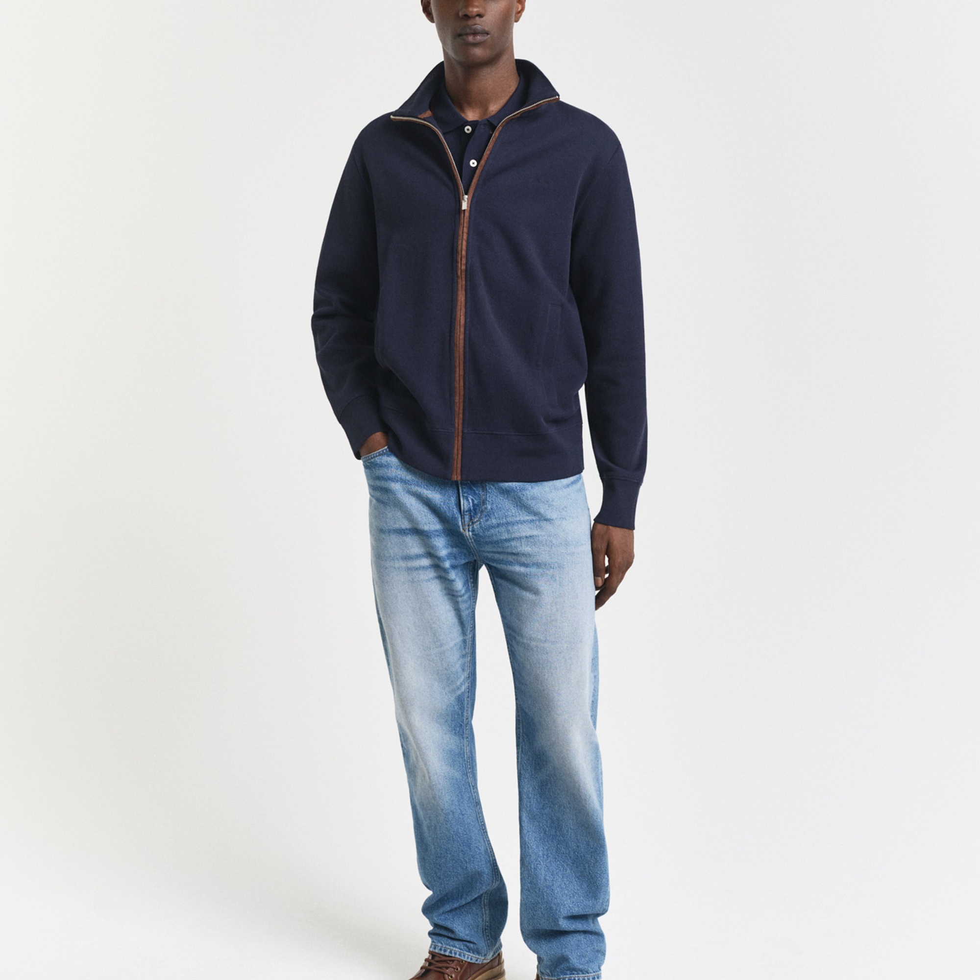 GANT Erkek Lacivert Regular Fit Fermuarlı Hırka