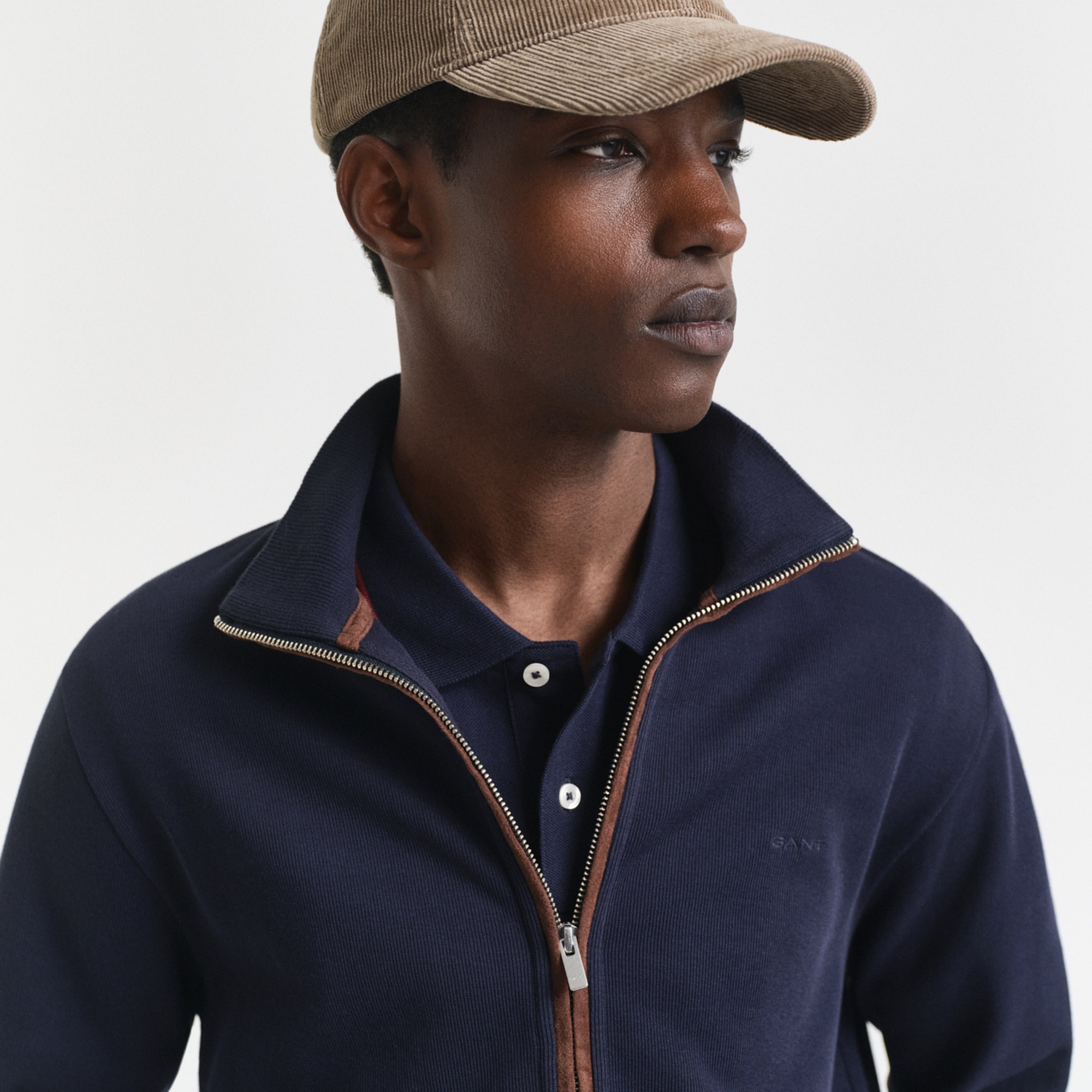 GANT Erkek Lacivert Regular Fit Fermuarlı Hırka