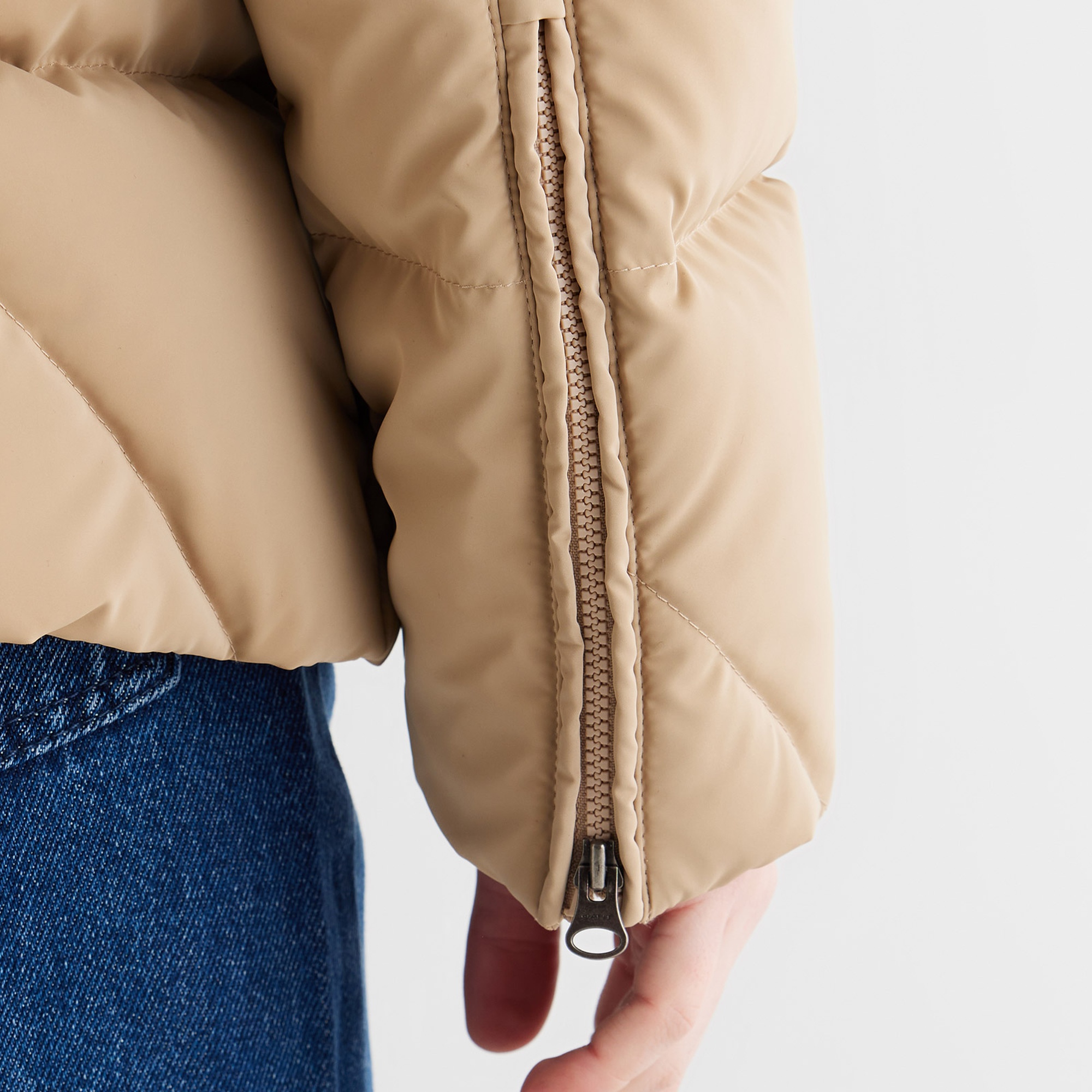 GANT Kadın Bej Regular Fit Fermuarlı Ceket