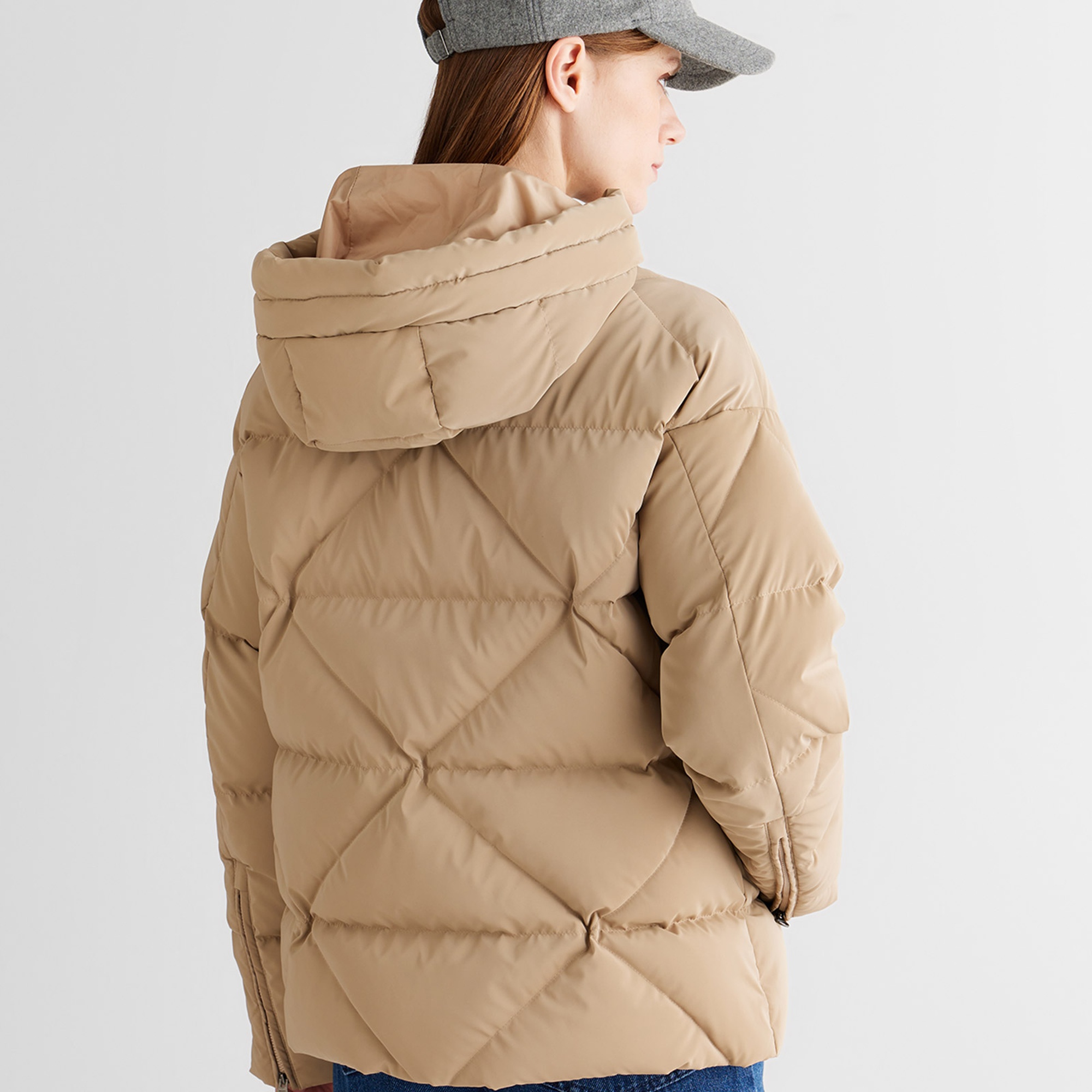 GANT Kadın Bej Regular Fit Fermuarlı Ceket