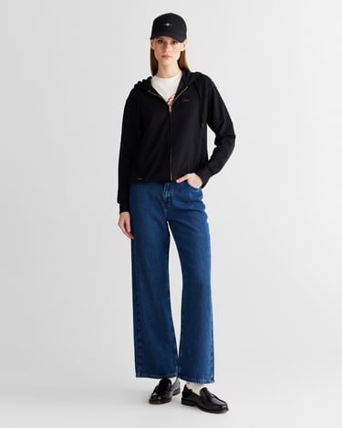  GANT Kadın Siyah Regular Fit Fermuarlı Sweatshirt