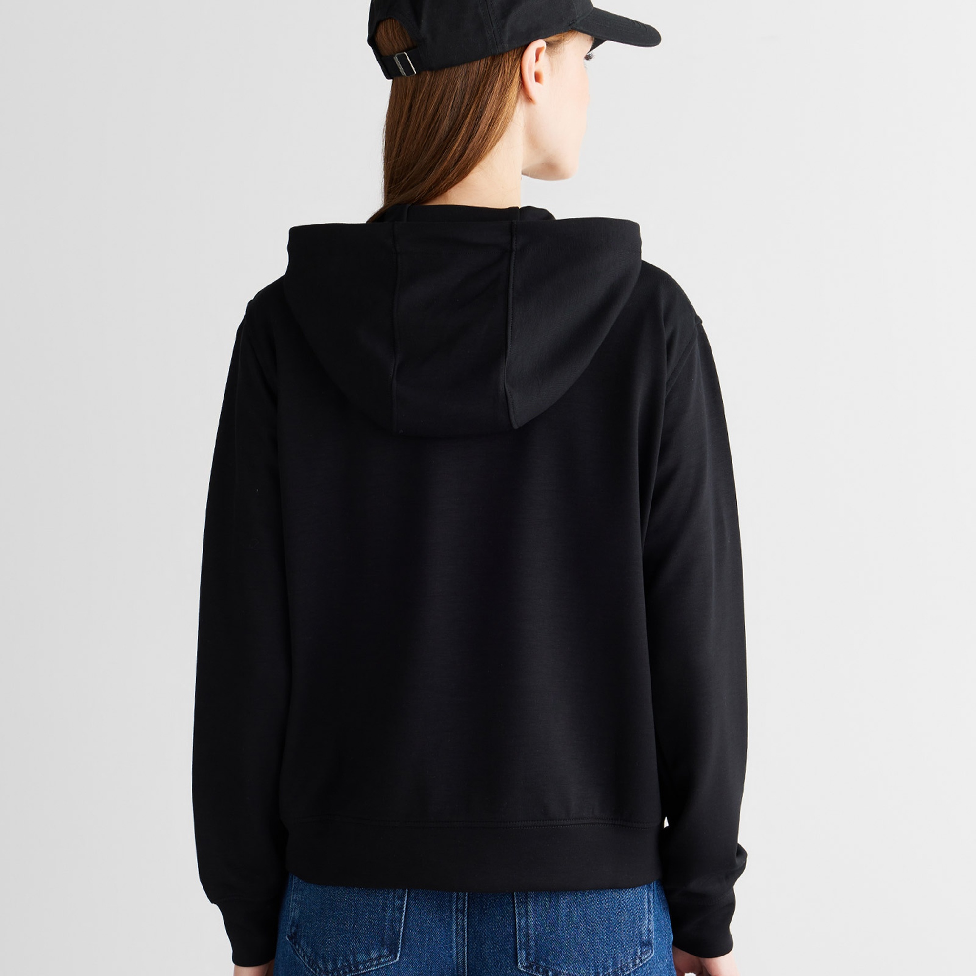 GANT Kadın Siyah Regular Fit Fermuarlı Sweatshirt