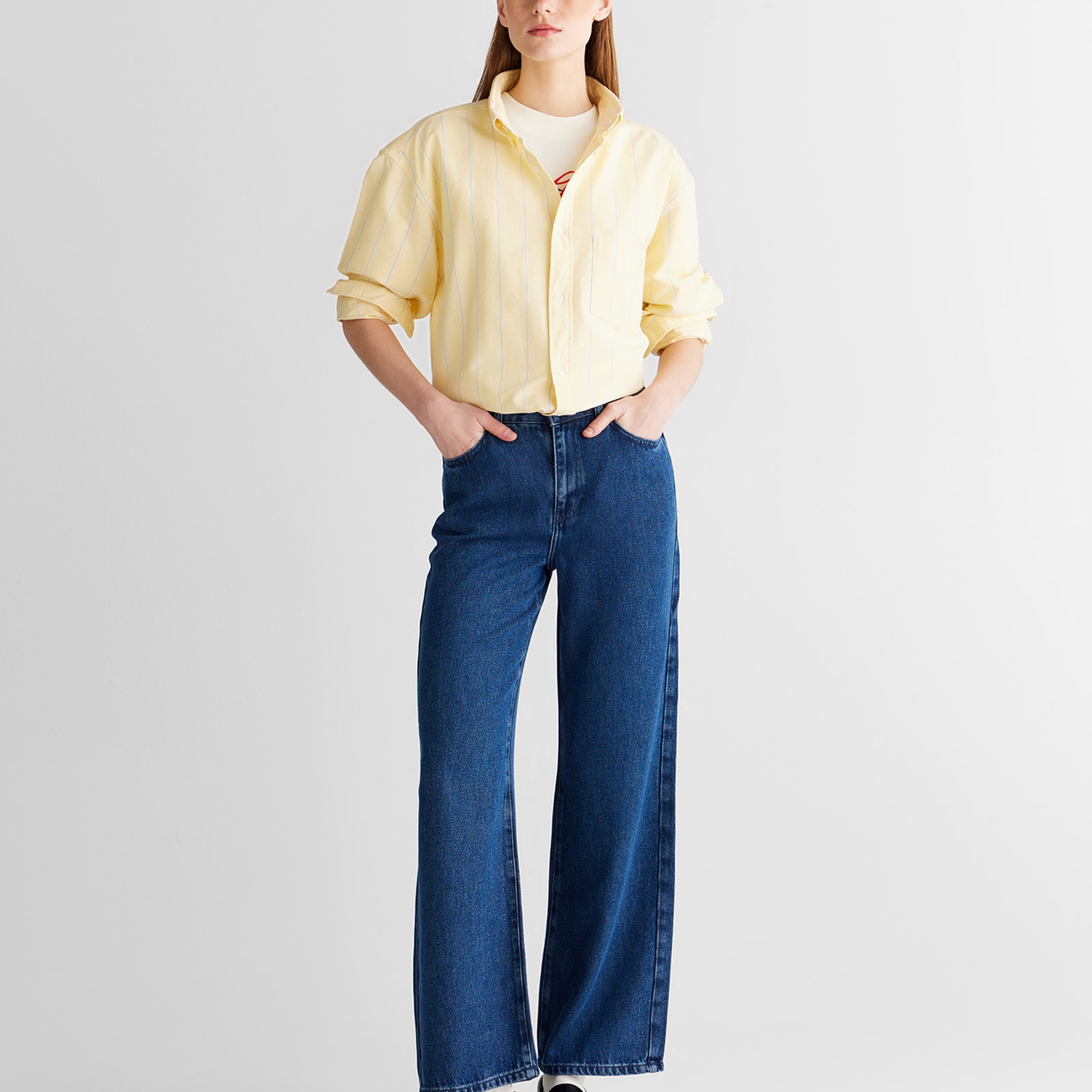 GANT Kadın Mavi Regular Fit  Pantolon