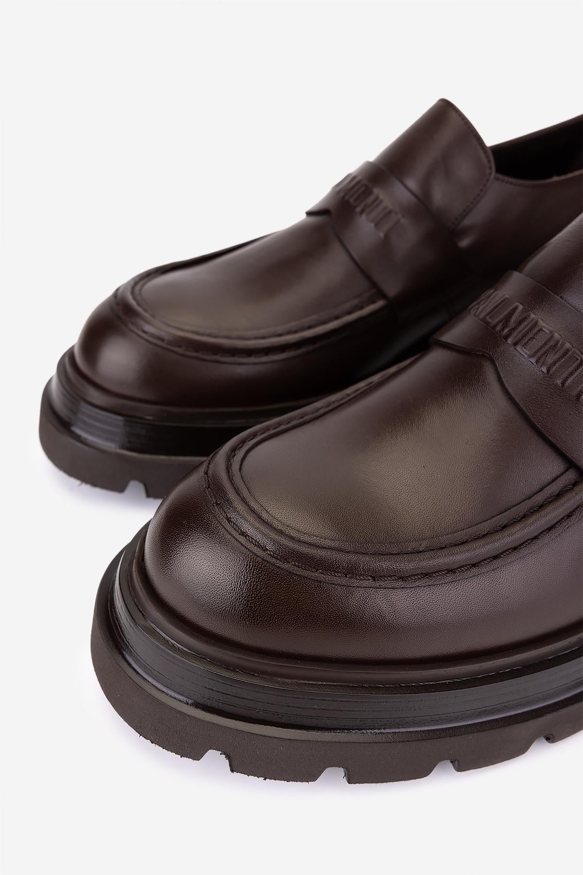 Valmenti Valmenti Erkek Hakiki Deri Kahverengi Loafer Ayakkabı Casual Ayakkabı | FashFed Kahverengi - 3. görsel