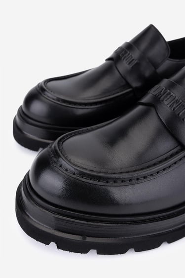  Valmenti Erkek Hakiki Deri Siyah Loafer Ayakkabı