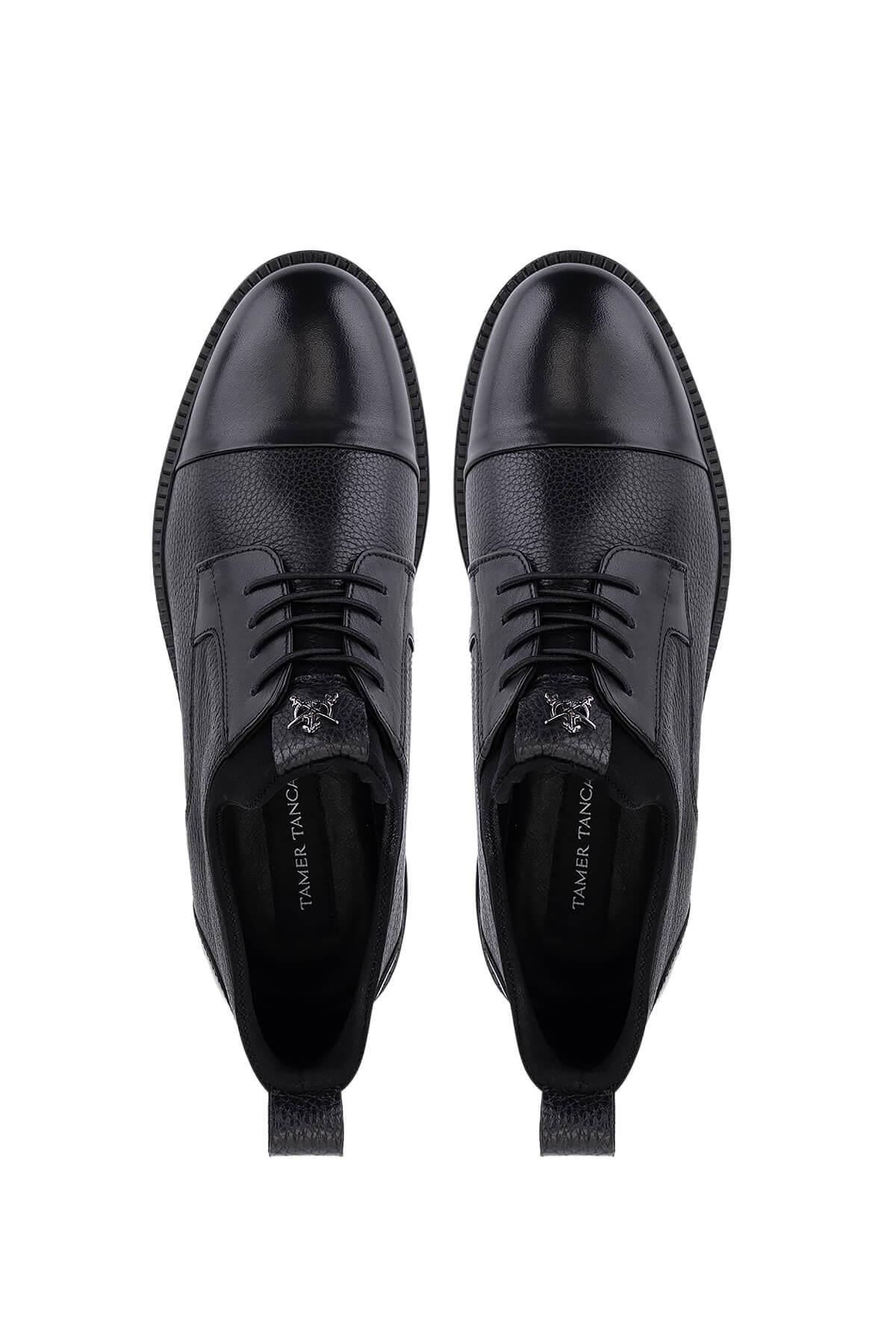 Tamer Tanca Tamer Tanca Erkek Hakiki Deri Siyah Casual Ayakkabı | FashFed Siyah - 6. görsel