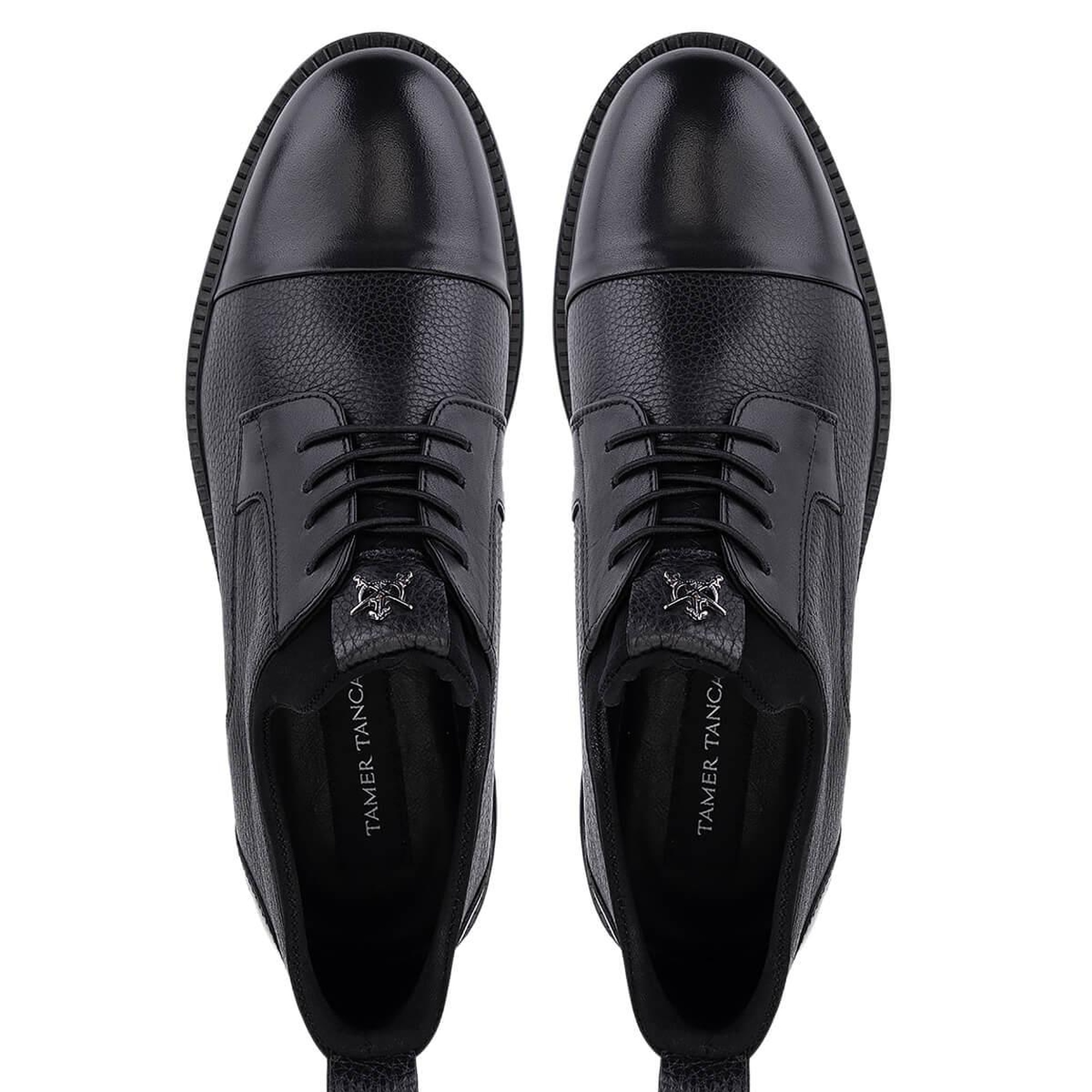 Tamer Tanca Erkek Hakiki Deri Siyah Casual Ayakkabı