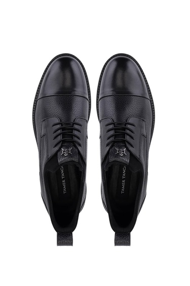  Tamer Tanca Erkek Hakiki Deri Siyah Casual Ayakkabı