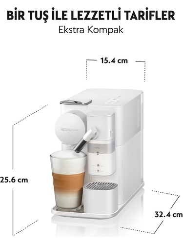  Nespresso F121 Latissima One Süt Çözümlü Espresso Kahve Makinesi, Beyaz