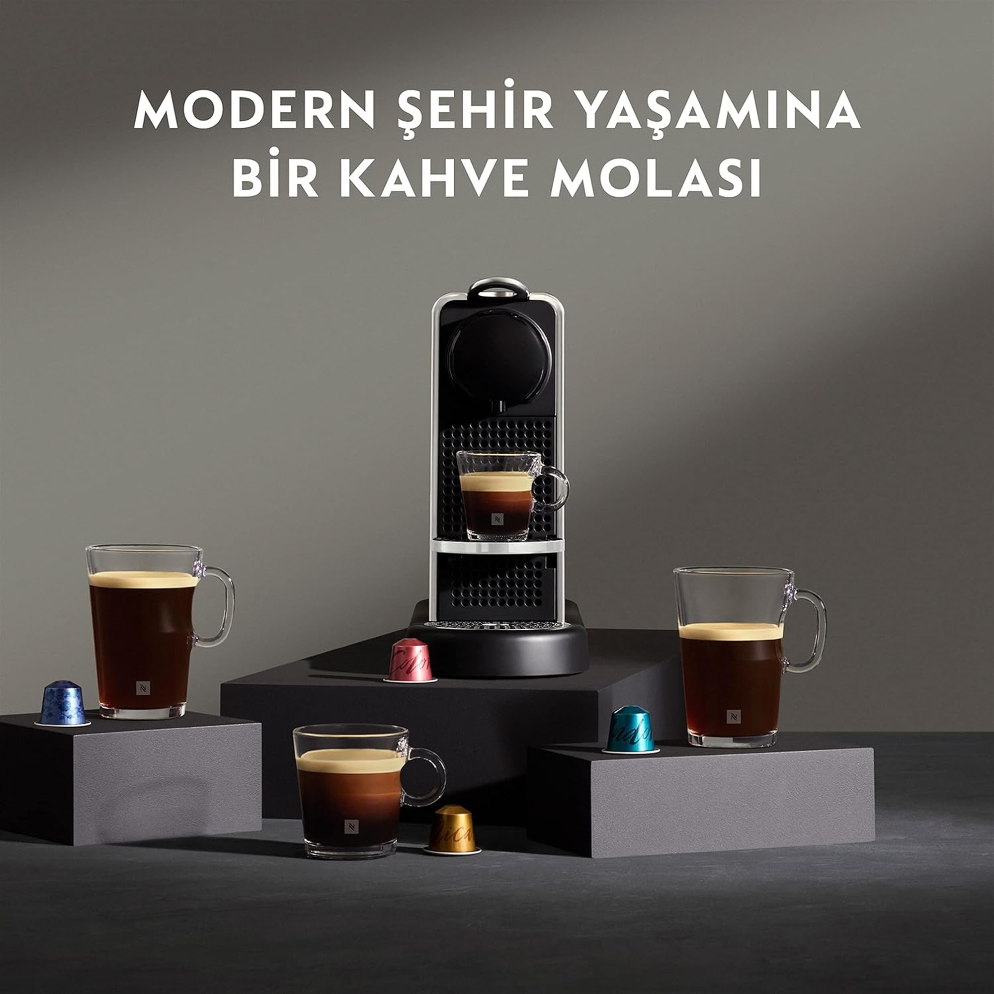 Nespresso D140 Citiz Platinum,Paslanmaz Çelik Kapsüllü Kahve Makinesi