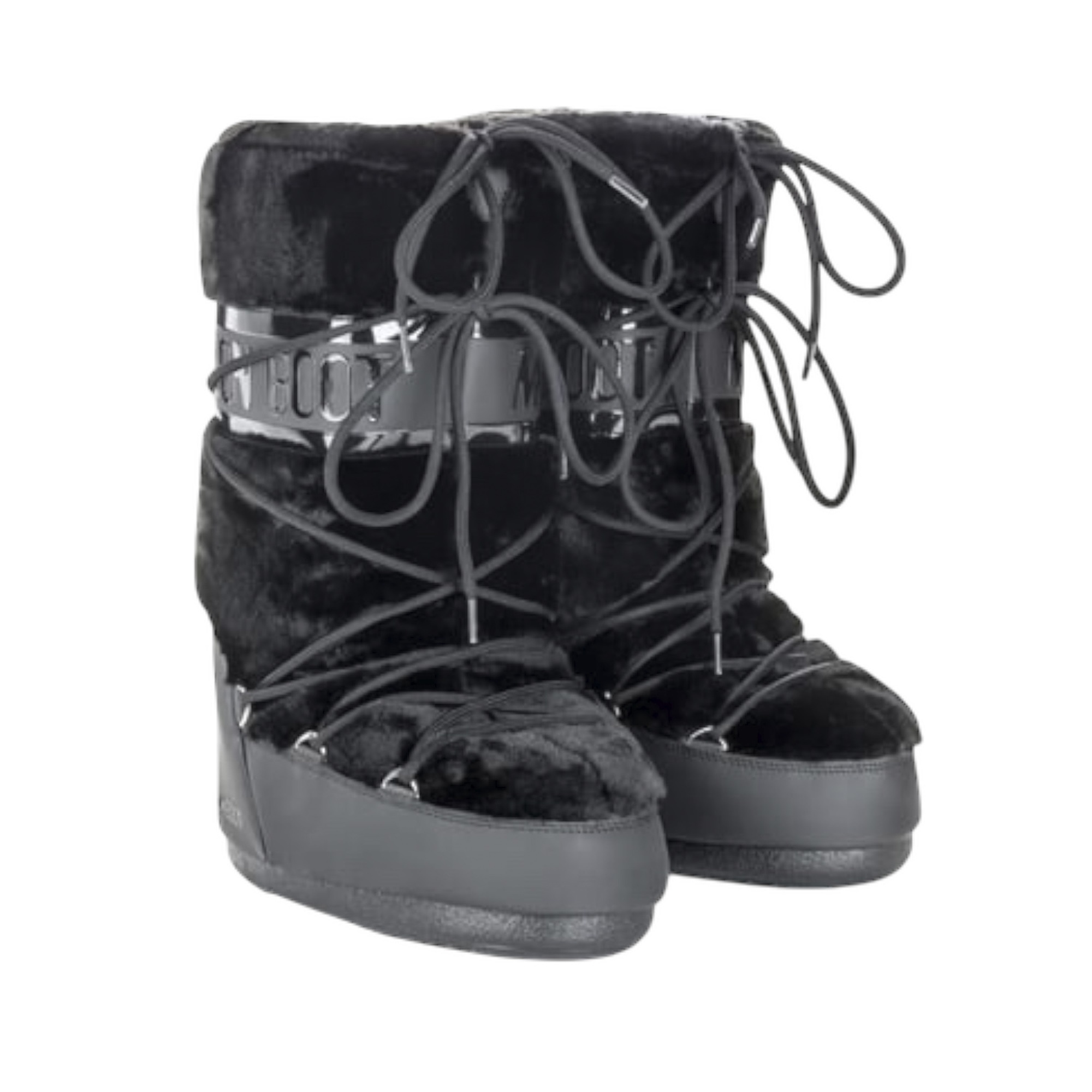 Moon Boot 80d1408900-n001 Moon Boot Classic Faux Fu Kadın Siyah Kar Botu