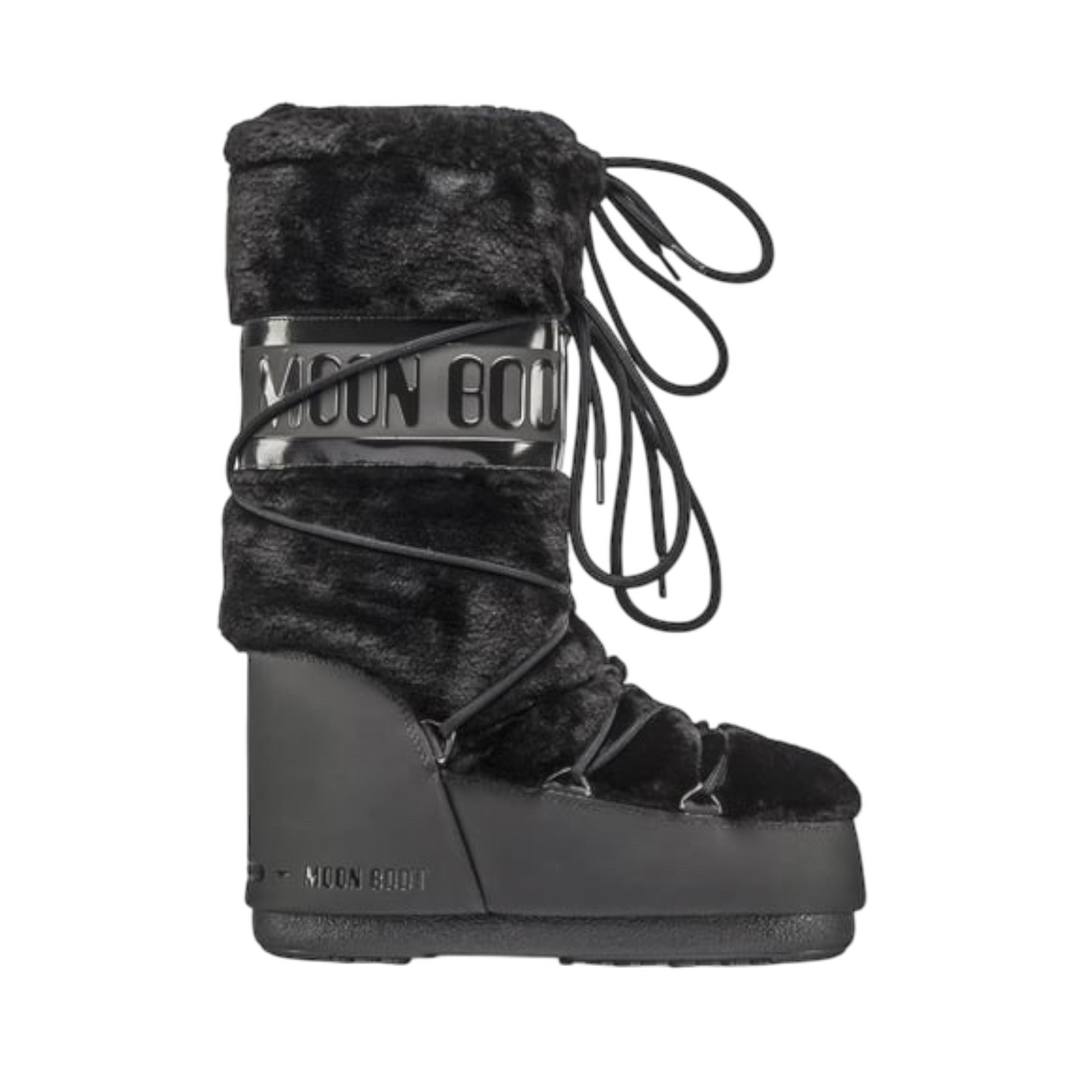 Moon Boot 80d1408900-n001 Moon Boot Classic Faux Fu Kadın Siyah Kar Botu
