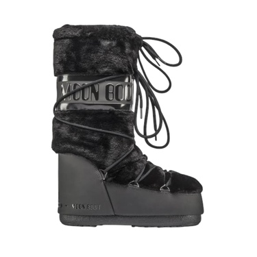  Moon Boot 80d1408900-n001 Moon Boot Classic Faux Fu Kadın Siyah Kar Botu