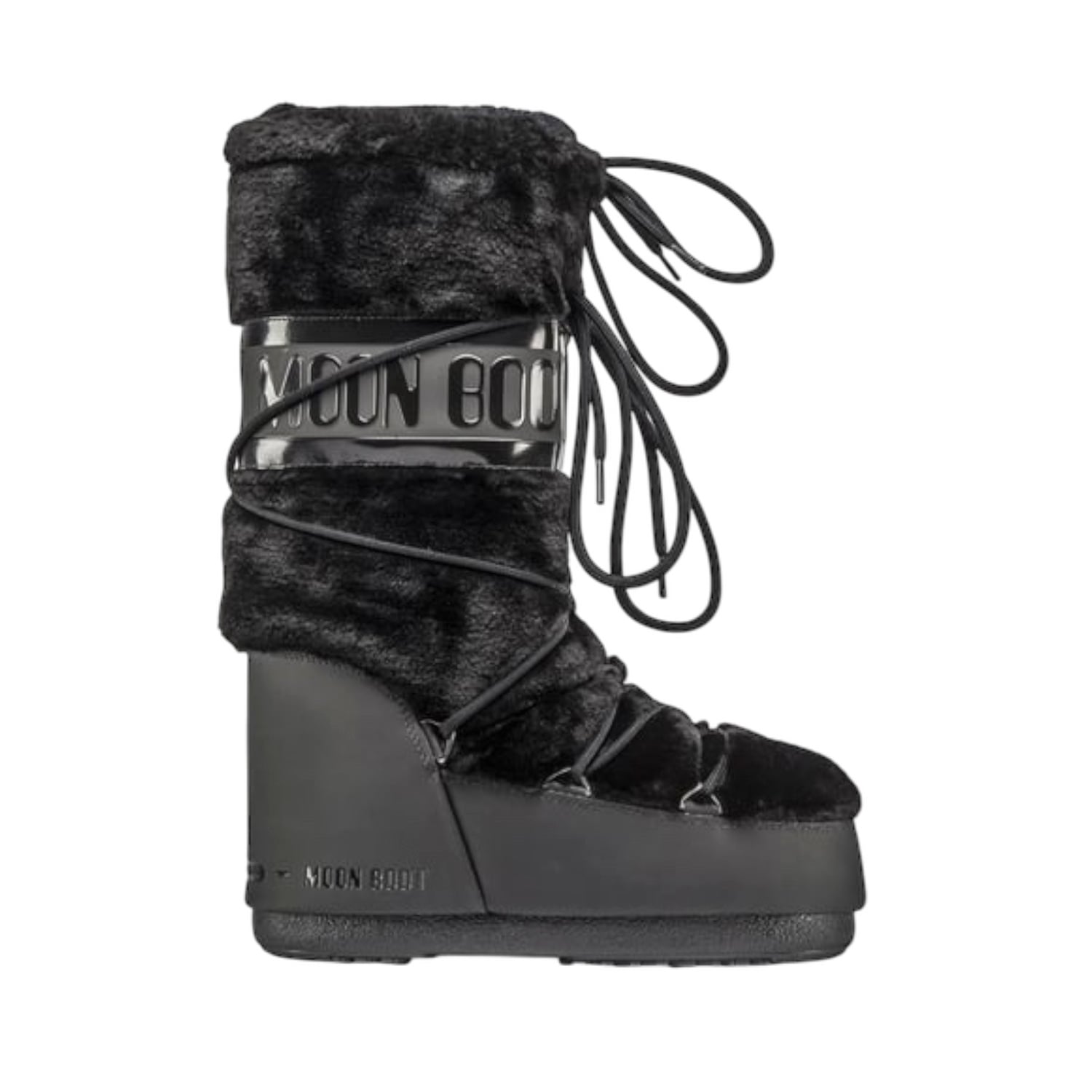  Moon Boot 80d1408900-n001 Moon Boot Classic Faux Fu Kadın Siyah Kar Botu