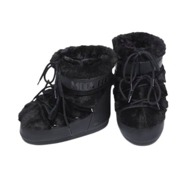  Moon Boot 80d1409390-n001 Moon Boot Icon Low Faux Fur Kadın Siyah Kar Botu