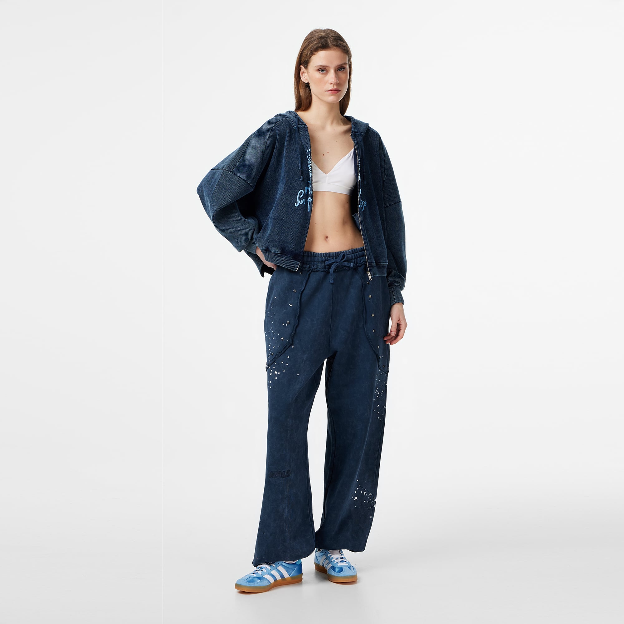 Les Benjamins Regular Fit Kadın Lacivert Eşofman Altı