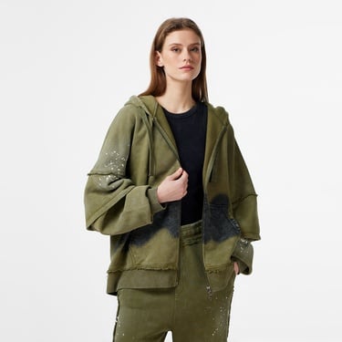  Les Benjamins Regular Fit Kadın Haki Sweatshirt