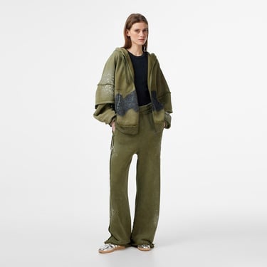  Les Benjamins Regular Fit Kadın Haki Sweatshirt