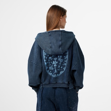  Les Benjamins Regular Fit Kadın Mavi Sweatshirt