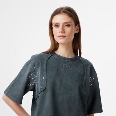  Les Benjamins Regular Fit Kadın Gri T-Shirt