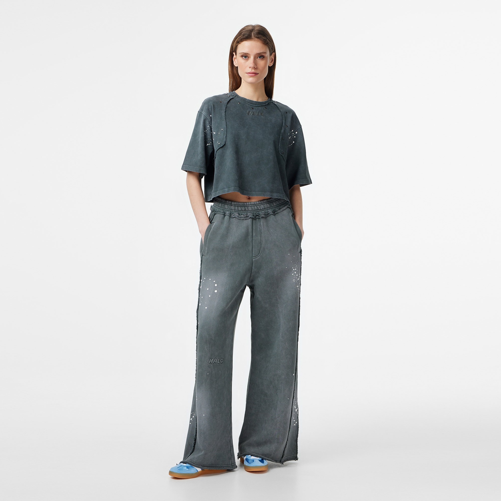 Les Benjamins Regular Fit Kadın Gri T-Shirt