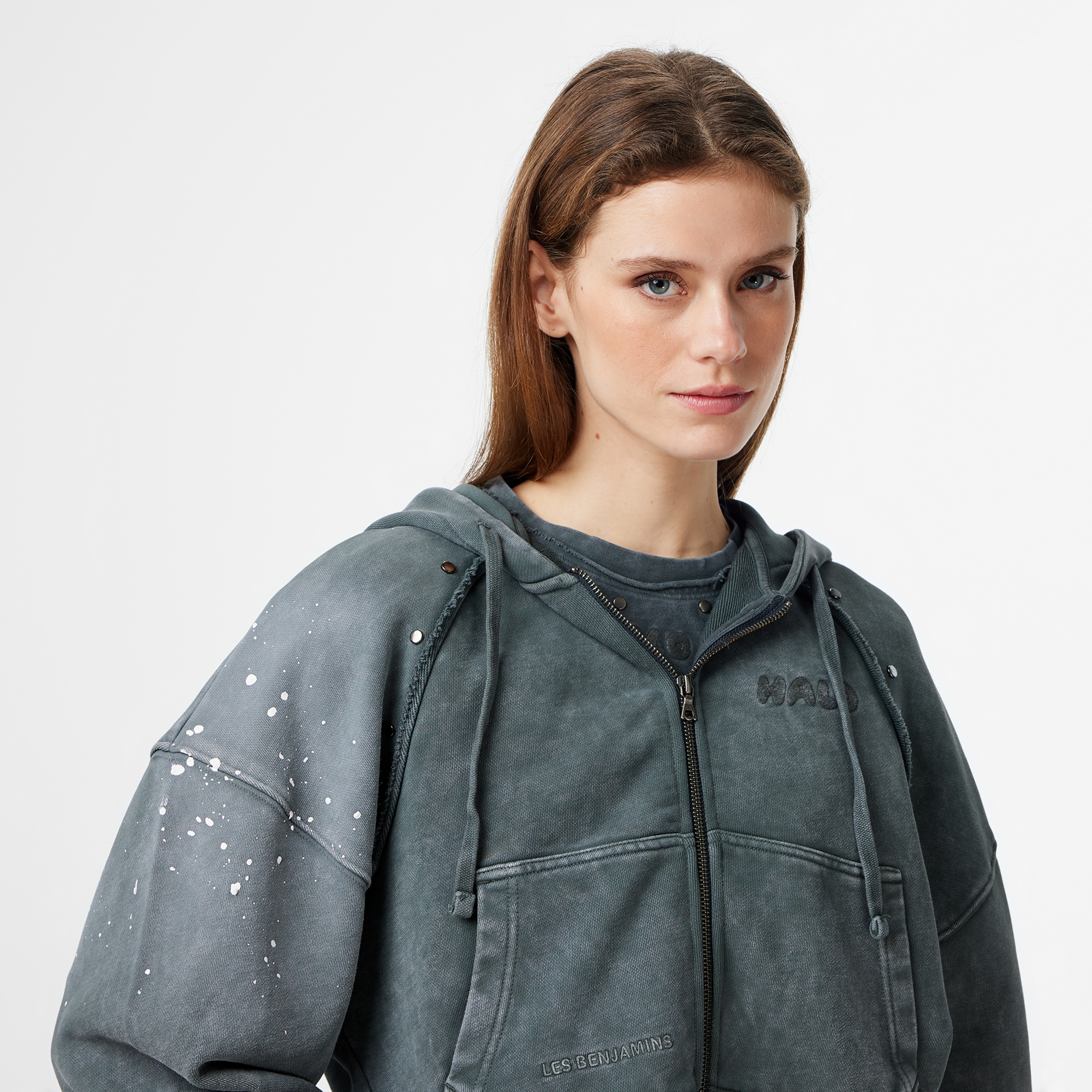 Les Benjamins Regular Fit Kadın Gri Sweatshirt